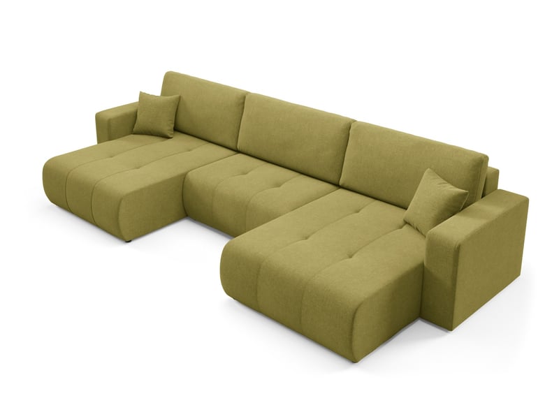  Canapé d'angle convertible molinio u vert olive  - Conforama D