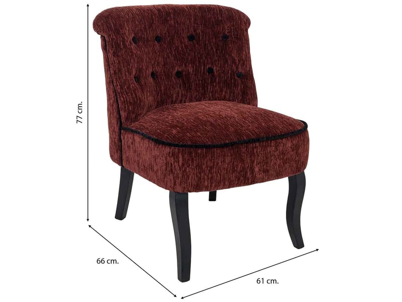  Fauteuil en tissu rouge 61x66x77 cm h  - Conforama C