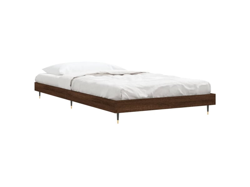  Lit simple- lit adulte -  cadre de lit sans matelas chêne marron 100x200 cm  - Conforama C