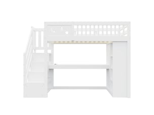 Lit mezzanine 90x200 cm <strong>LEYTN</strong>  <strong></strong> coloris blanc