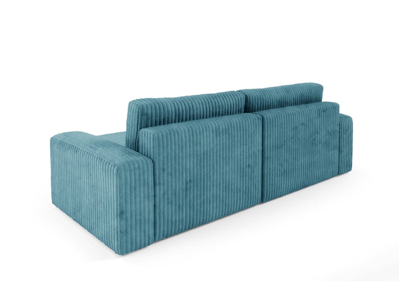  Canapé d'angle convertible cord fano turquoise  - Conforama D