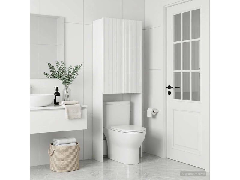  Armoire de toilette, meuble de toilette zwolle blanc brillant 66x25.5x190 cm  - Conforama C