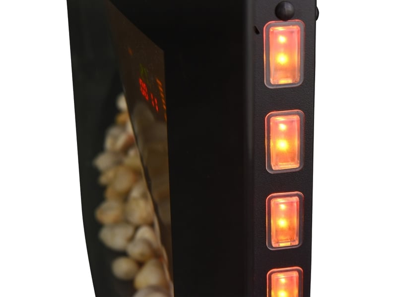  Cheminée électrique murale 89,2 x 13,5 x 48 cm noire en verre et métal, chauffage 10002000 w  - Conforama D