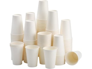 Lot de 300 gobelets jetables 250 ml – résistants à la chaleur, 7,5x5,3x8,6 cm