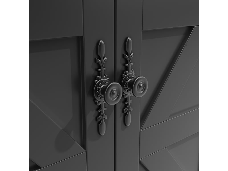  Îlot de cuisine 140x73x93,5 cm avec roulettes et freins mdf noir  - Conforama D