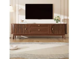 Meuble tv coloris bois foncé 170 cm <strong>EVRYAE </strong> <strong></strong>