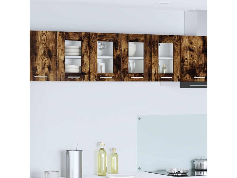  Meuble de rangement cuisine, armoire suspendue 2 pcs chêne fumé bois d'ingénierie shl4559  - Conforama B