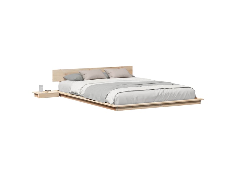 Lit double- lit adulte - cadre de lit marron 150 x 200 cm bois - Conforama A
