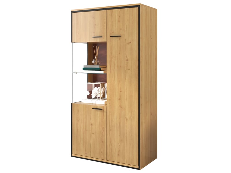  Vitrine hautes dimensions 150 cm avec étagères multiples et stockage profond - meuble de collection 77,5 x 40 cm largeur  - Conforama A