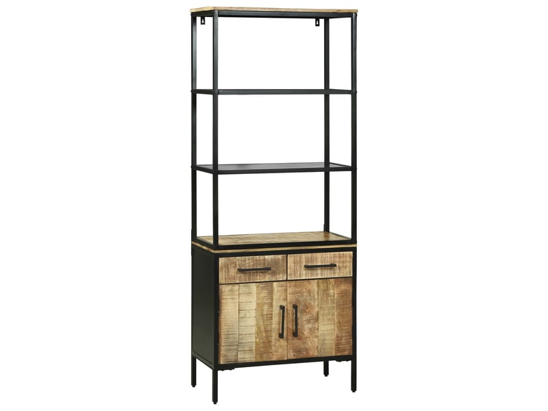 Buffet - haut armoire marron 70 x 35 x 180 cm bois de mangue massif - Conforama B