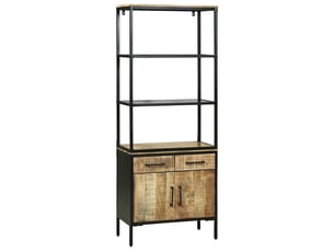 Buffet - haut armoire marron 70 x 35 x 180 cm bois de mangue massif