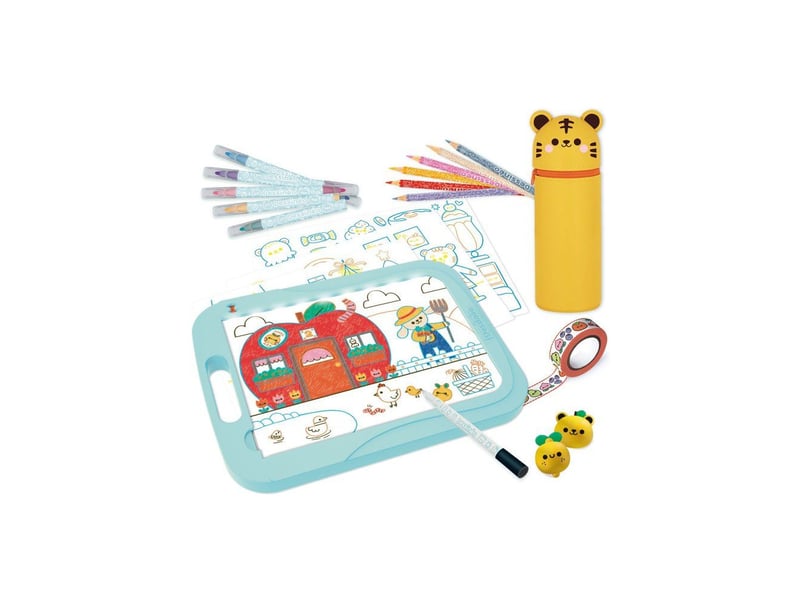 Tableau lumineux dessin kawaii avec 20 planches et accessoires NAT3701656101192 - Conforama B