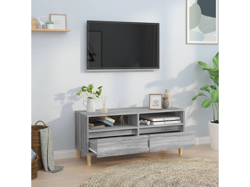  Meuble tv - banc tv - meuble de rangement sonoma gris 100x34,5x44,5 cm bois d'ingénierie  - Conforama C