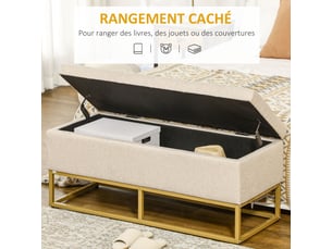 Banquette lit convertible couchage Quotidien   beige