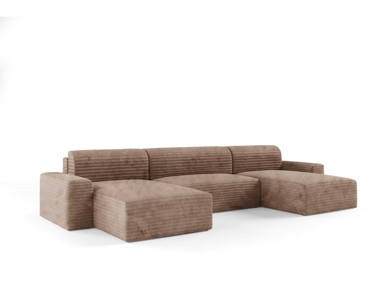 Canapé d’angle coco u avec fonction de couchage couleur : tilia 17 - Conforama C
