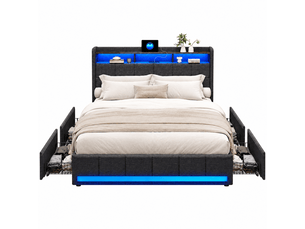 Lit 2 places 140x190 cm FOERPL   coloris gris