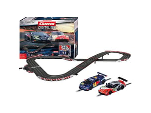 Circuit slot digital 1:32 carrera digital 132 full throttle 2 voitures gt boucle et changement de voie