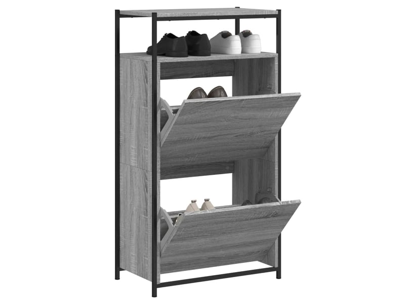  Meuble à chaussures, cabinet à chaussures sonoma gris 60x34x112cm  - Conforama B