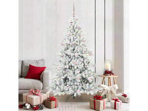 Sapin de noël, arbre de noël artificiel à branches articulées blanc 180 cm shl9058