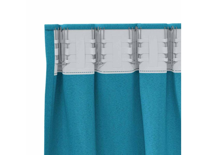 Lot de 2 rideaux occultants, rideaux black-out avec anneaux turquoise 225 x 140 cm cf44799 - Conforama E