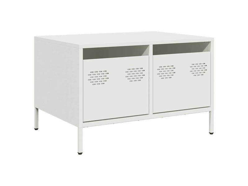  Meuble tv - banc tv - meuble de rangement blanc 68x50x43,5 cm acier laminé à froid  - Conforama A