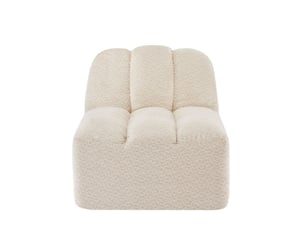 Canapé sans accoudoirs revêtement polaire texturé beige et blanc