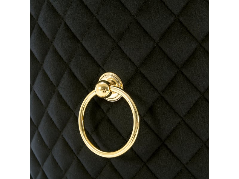  Lot de 2 chaises de salle à manger,50,5x45x95 cm,velours et métal doré,noir  - Conforama E