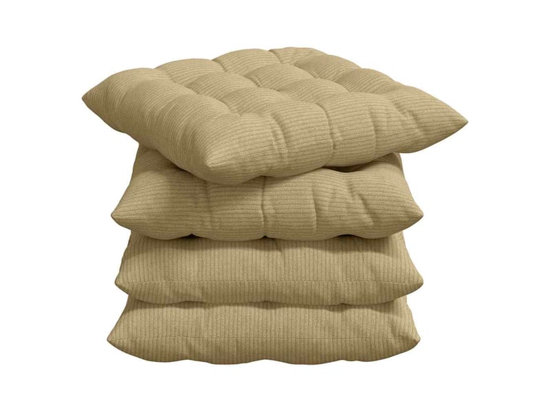  Lot de 4 coussins de siège, coussins décoratifs tissu en velours côtelé vert gris cf60000  - Conforama A