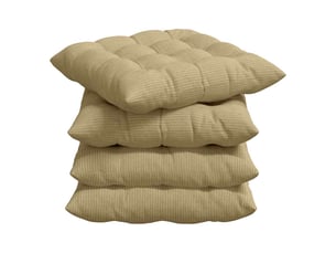 Lot de 4 coussins de siège, coussins décoratifs tissu en velours côtelé vert gris cf60000