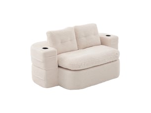 Canapé droit compressé convertible <strong>MODENVIE</strong> <strong></strong> 2 places Velours côtelé Beige