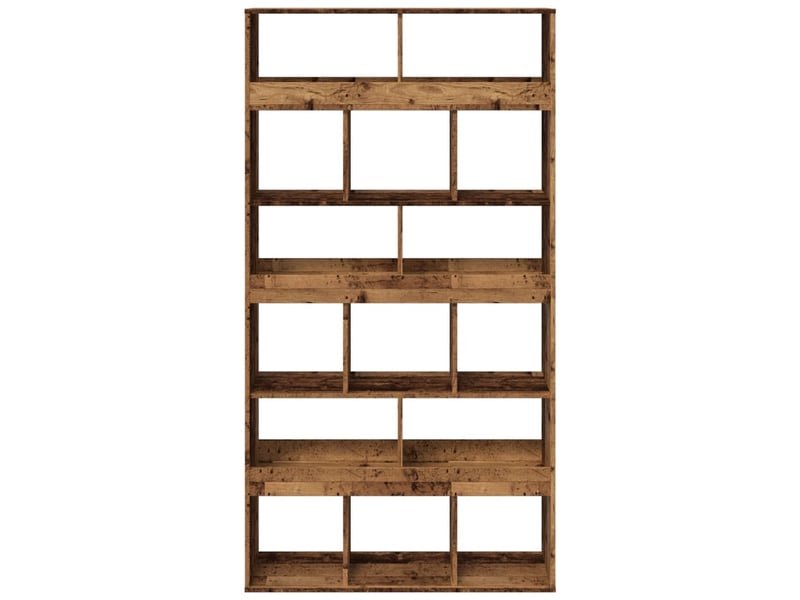  Bibliothèque, meuble de rangement salon vieux bois 100x33x187,5 cm bois d'ingénierie  - Conforama D