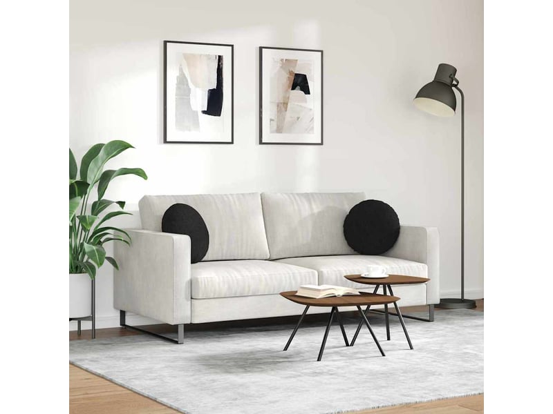 Lot de 2 coussins de siège, coussins décoratifs tissu noir ø40 x 13 cm cf59849 - Conforama D