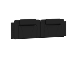 Coussin de tête de lit, coussin décoratif viana noir 180 cm similicuir