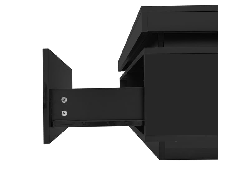  Table basse 100x50x40,3 cm avec led et tiroir panneau de particules noire  - Conforama D