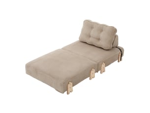 Fauteuil convertible 90x86x84 cm pliant bois kaki