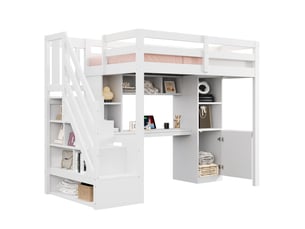 Lit mezzanine 90x200 cm <strong></strong> <strong>Radiant Stride</strong> coloris blanc
