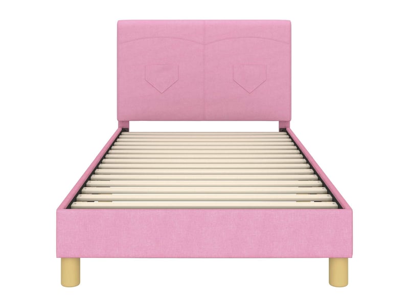 Cadre de lit pour enfants - lit jeune avec tête de lit rose 90 x 190 cm  - Conforama E