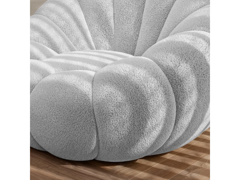  Fauteuil pivotant eclipse - avec repose-pieds - moderne - tissu bouclé - gris ECLIPSE - Conforama C