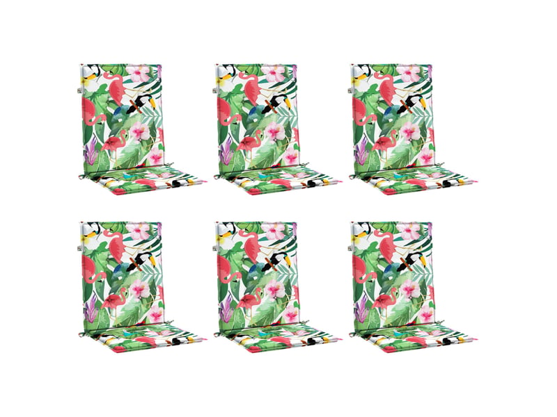  Lot de 6 coussins de dossier,  coussins de dos, tissu oxford vert et rose cf59467  - Conforama C