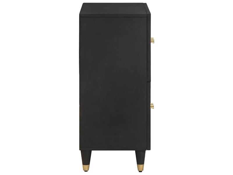  Buffet - bahut - meuble de rangement avec étagère noir 60 x 33 x 75 cm bois de mangue massif  - Conforama D