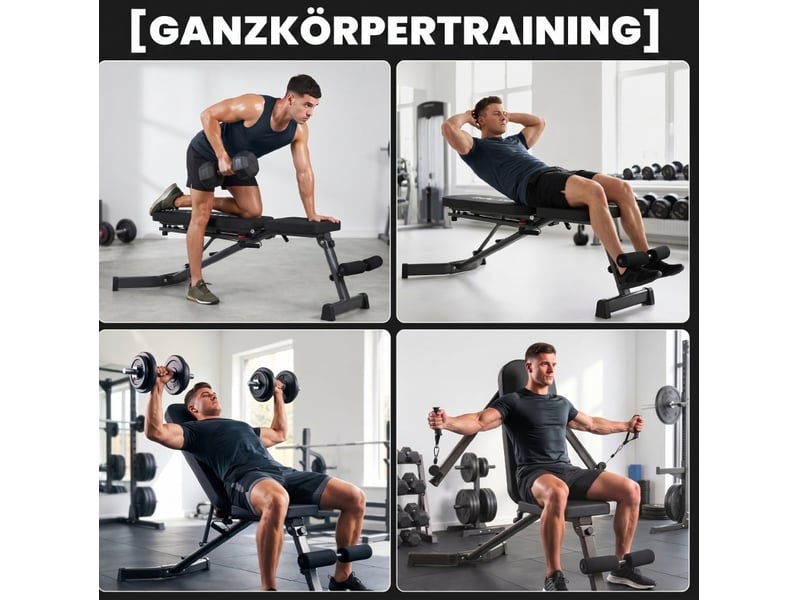  Banc de musculation pliable 135 x 130 x 107 cm, noir, métal, avec extension des jambes et bras fly  - Conforama D