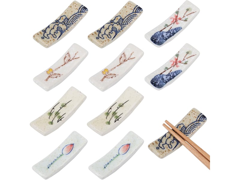  10 pièces support de baguettes japonais en céramique repose baguettes support de baguettes rack décoration de la vaisselle pour baguettes  - Conforama A