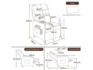 Fauteuil convertible   Coton / Lin gris