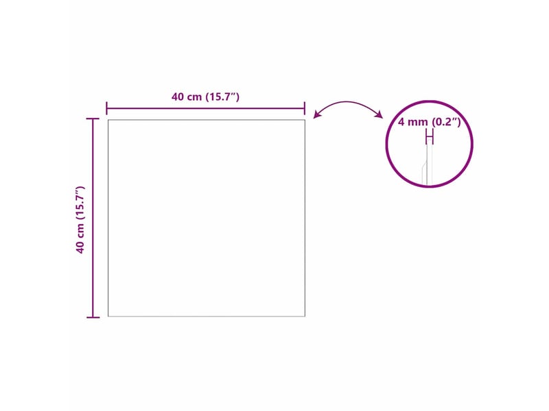  Miroir mural carré 40 x 40 cm verre trempé cf62836  - Conforama E