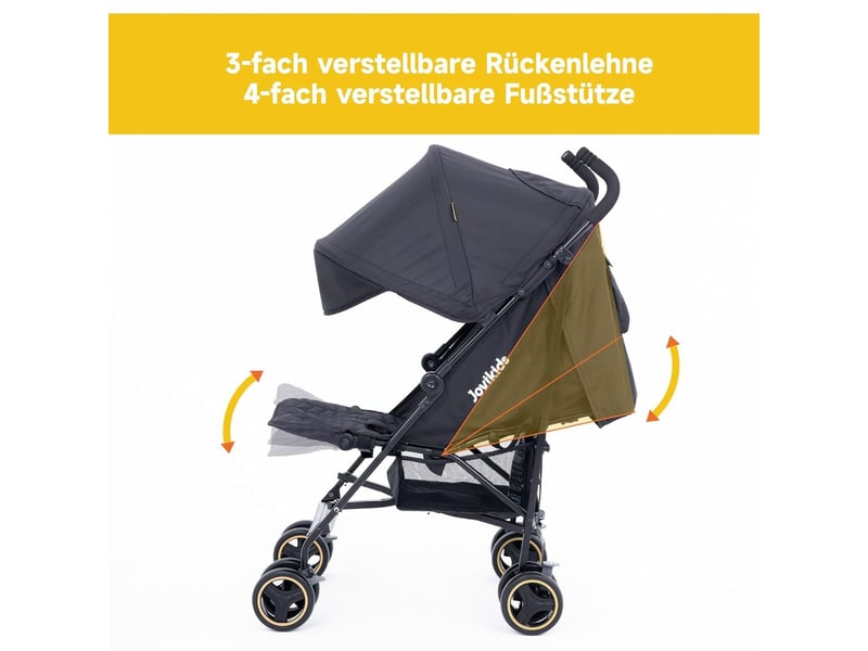 Poussette canne pliable 51x81x104,5 cm jusqu'à 22 kg métal noir - Conforama D