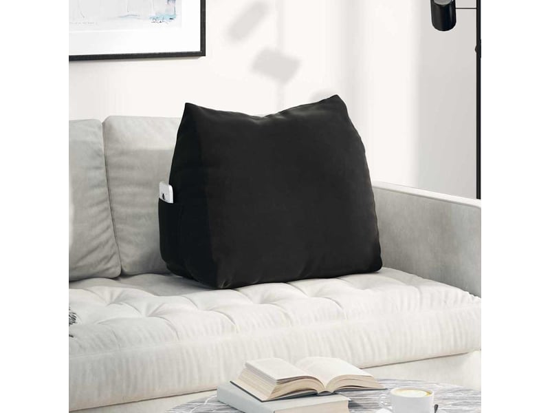  Coussin de dos, coussin de dossier noir 60 x 20 x 50 cm tissu en velours côtelé cf54844  - Conforama B