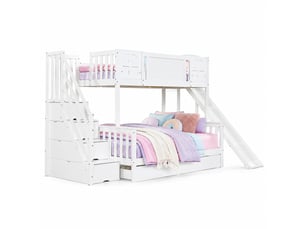 Lit avec rangement 90x200 cm MEUBLIV coloris blanc