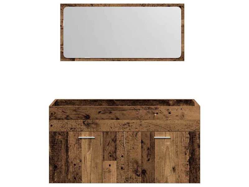  Armoire de salle de bain, cabinet de salle de bain et miroir vieux bois bois d'ingénierie cf65083  - Conforama D