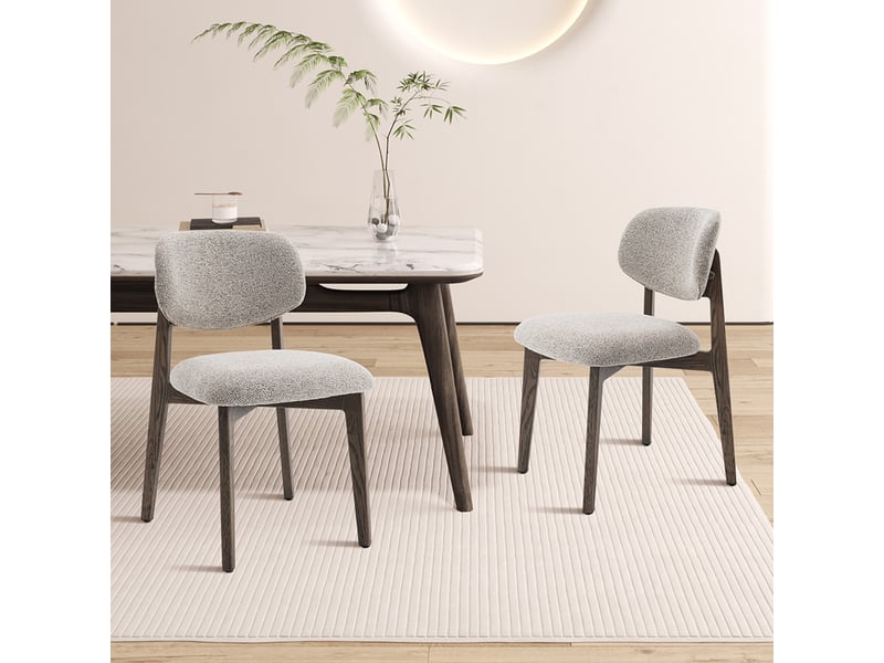 Carmen - chaise en tissu beige et chêne massif foncé CARMEN-BEI-BOIF - Conforama D