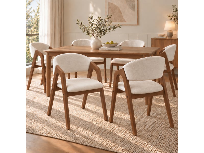  Lot de 2 chaises de salle à manger avec accoudoirs homvra  - Conforama D